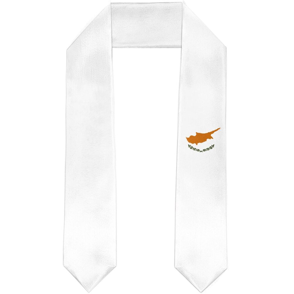 3681 Cyprus Flag Graduation Stole Satin Sash Scarf for Study Aboard